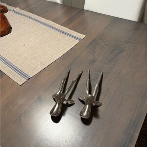 Restoration Hardware Silver Antelope Sculptures